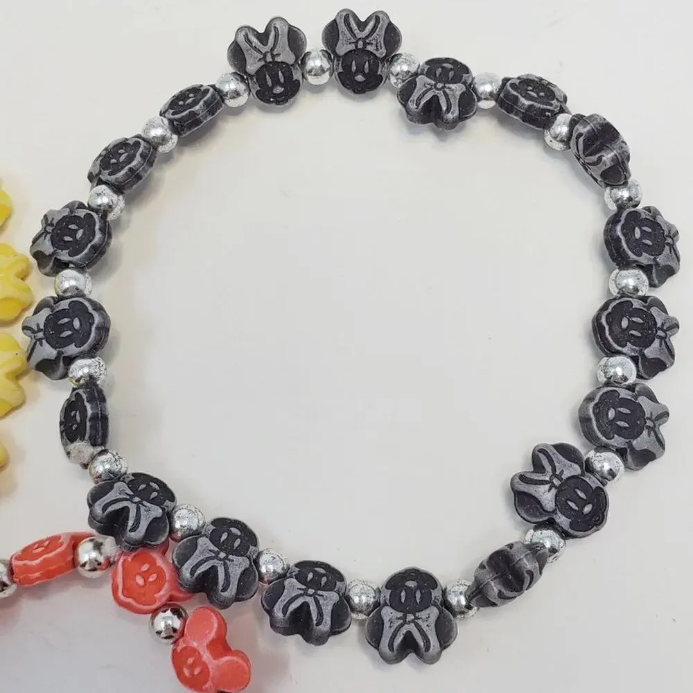 Disney Mickey and Minnie Mouse Beaded Bracelet Set